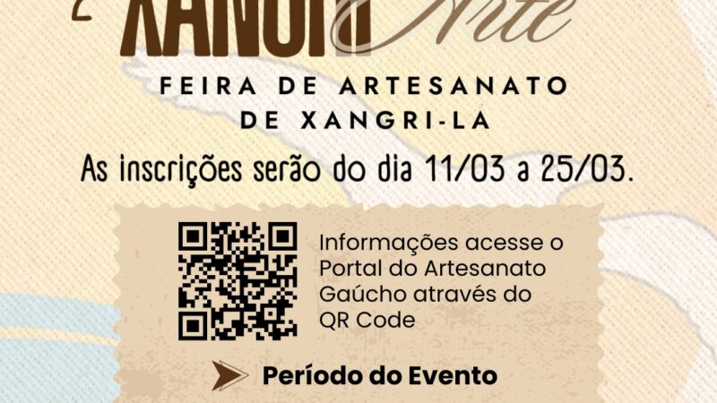 Inscrições abertas para artesãos participarem da Feira de Artesanato em Xangri-Lá