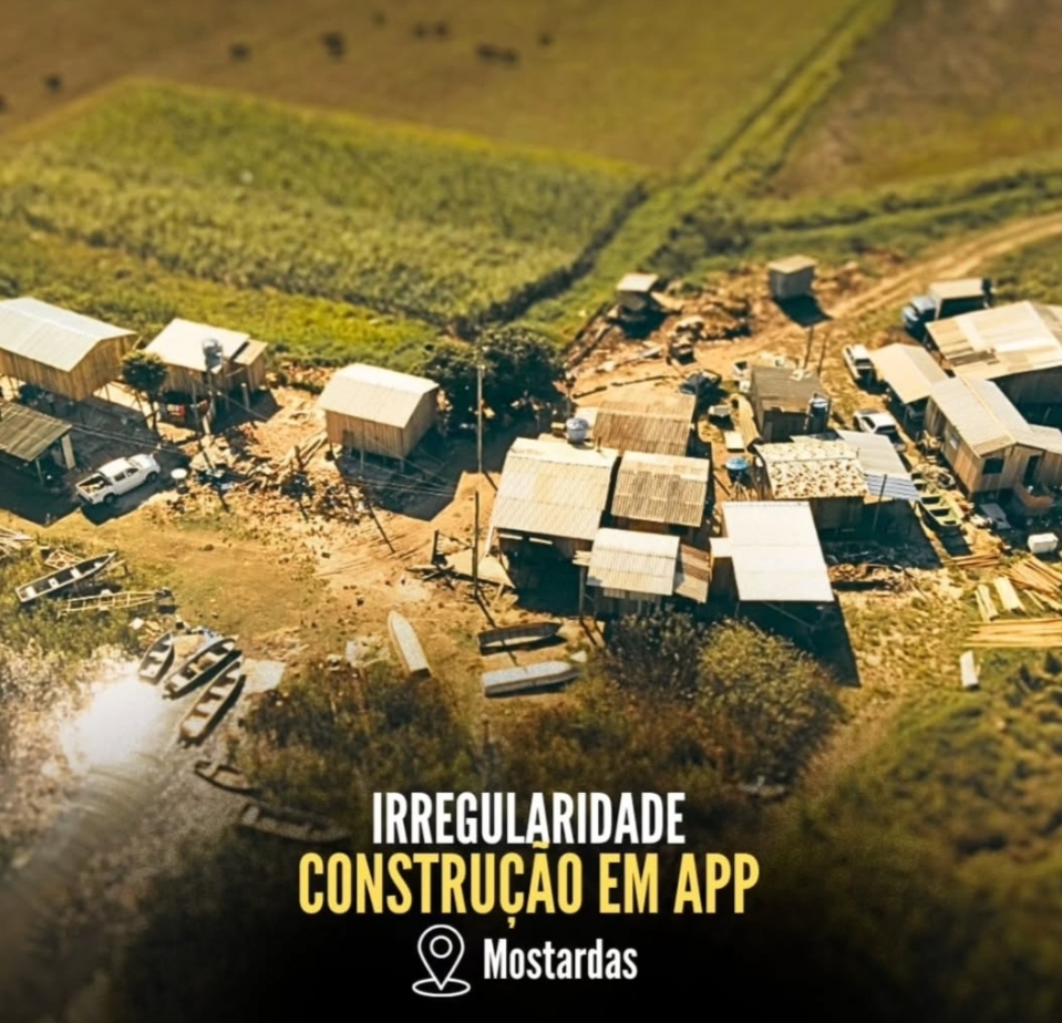 1° BABM flagra construções irregulares em área de preservação permanente
