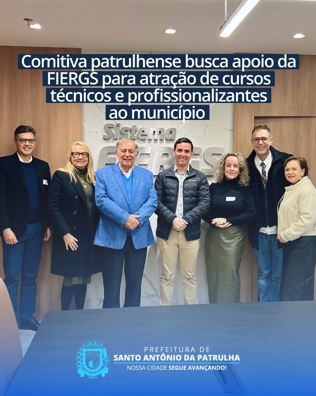 Comitiva patrulhense busca apoio da FIERGS para atração de cursos técnicos e profissionalizantes ao município