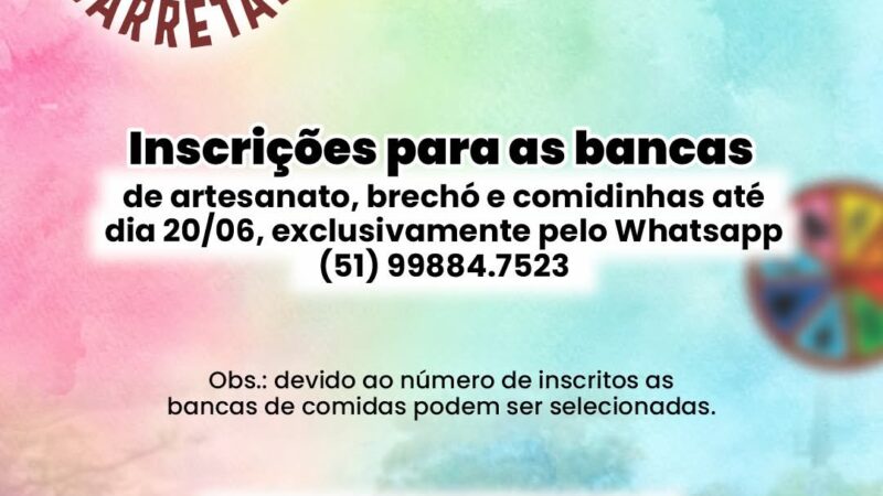 OSÓRIO: INSCRIÇÕES PARA PARTICIPAR DO PRÓXIMO BRIQUE DAS CARRETAS ENCERRAM NA SEXTA-FEIRA