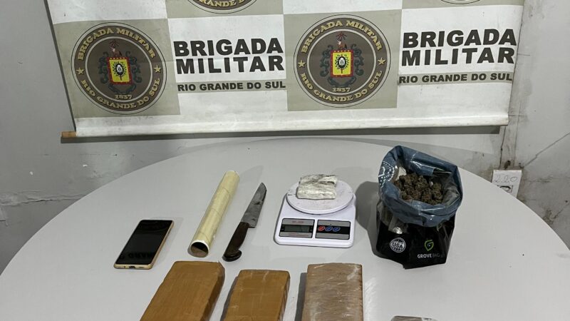 BM prende homem com quase três quilos de maconha em Torres