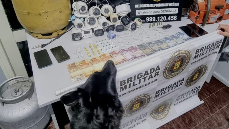 Ação da BM e PC resulta na prisão de duas pessoas e apreensões de drogas em Osório