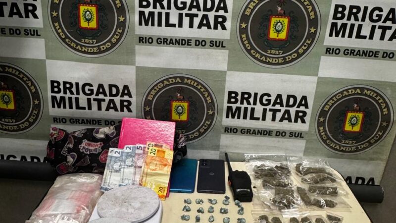 Brigada Militar prende mulher com quase 130 pedras de crack em Capão da Canoa