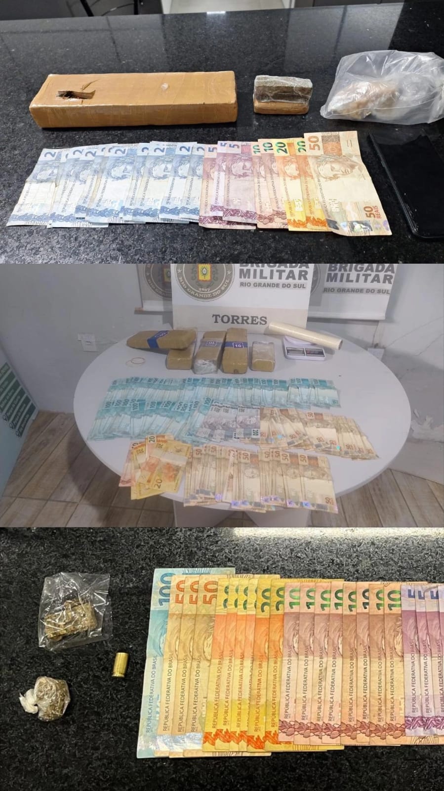 BM apreende drogas e prende três pessoas durante o fim de semana no Litoral Norte