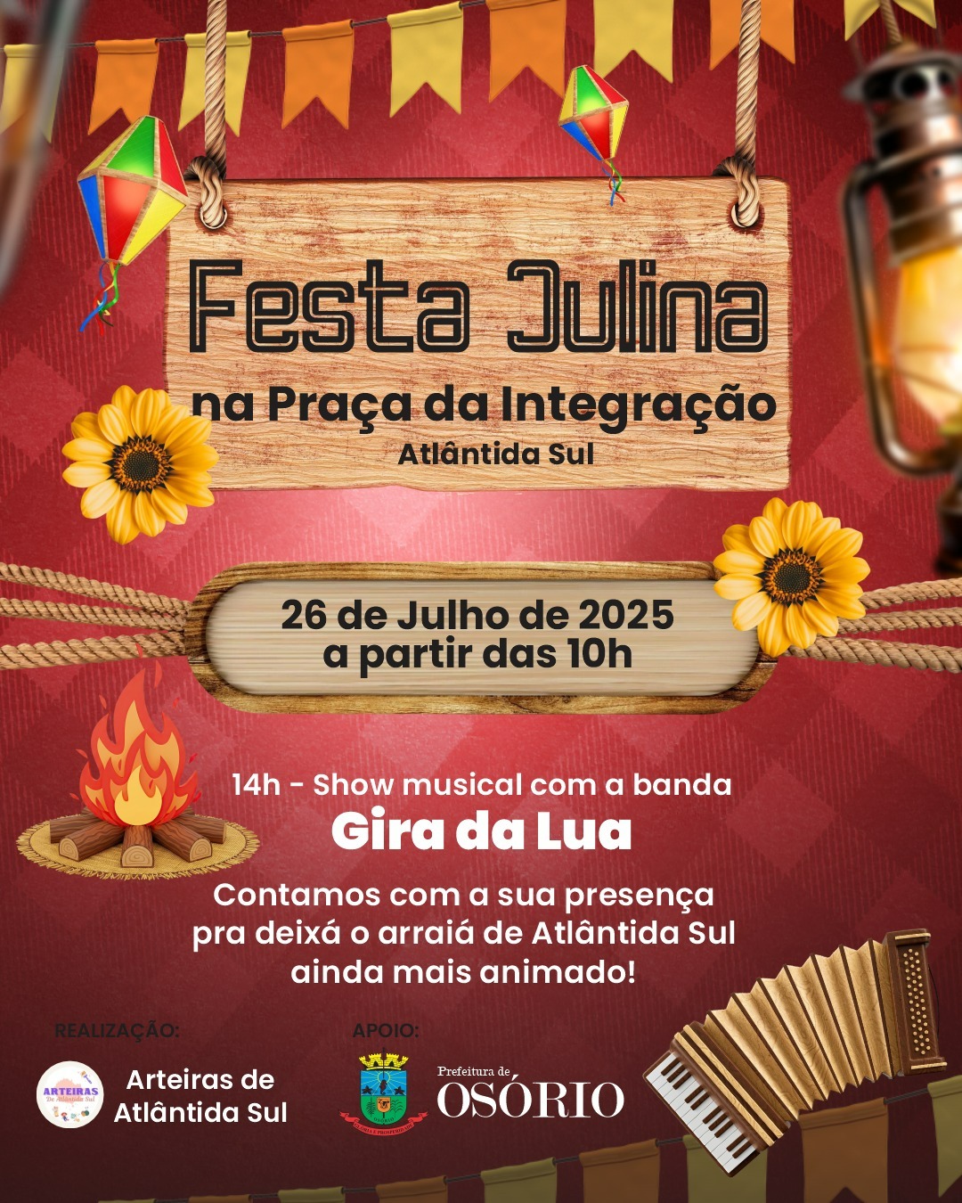 Atlântida Sul terá Festa Julina neste sábado na Praça da Integração
