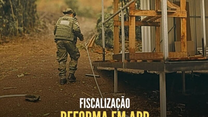 1° BABM realiza vistoria em construções irregulares em área de preservação permanente no município de Caraá