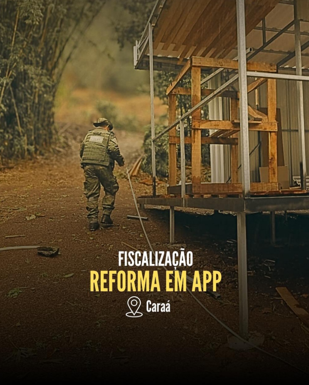 1° BABM realiza vistoria em construções irregulares em área de preservação permanente no município de Caraá