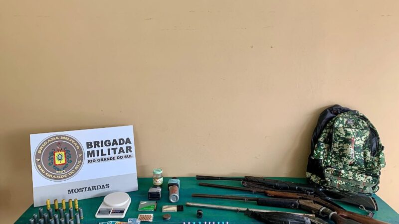 BM apreende armas e drogas em Mostardas
