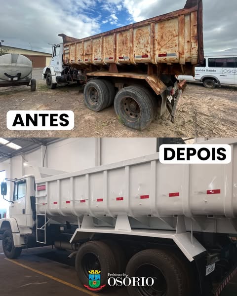 Administração Municipal de Osório recupera caminhão caçamba após mais de dois anos fora de uso