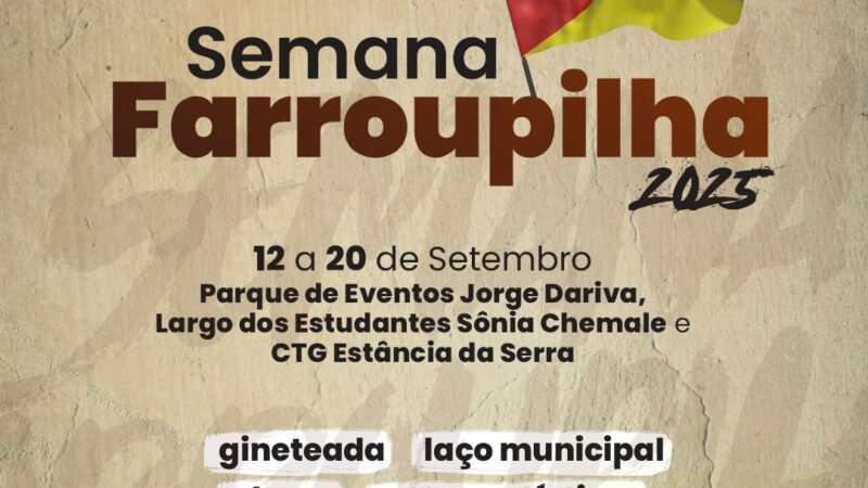 SEMANA FARROUPILHA DE OSÓRIO TERÁ PROGRAMAÇÃO GRATUITA COM SHOWS MUSICAIS, INVERNADAS, PROVAS CAMPEIRAS E OFICINAS CULTURAIS