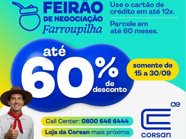 Corsan oferece facilidades para regularização de contas em atraso
