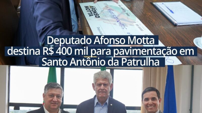 Santo Antônio da Patrulha recebe R$ 400 mil em emenda para obras de pavimentação