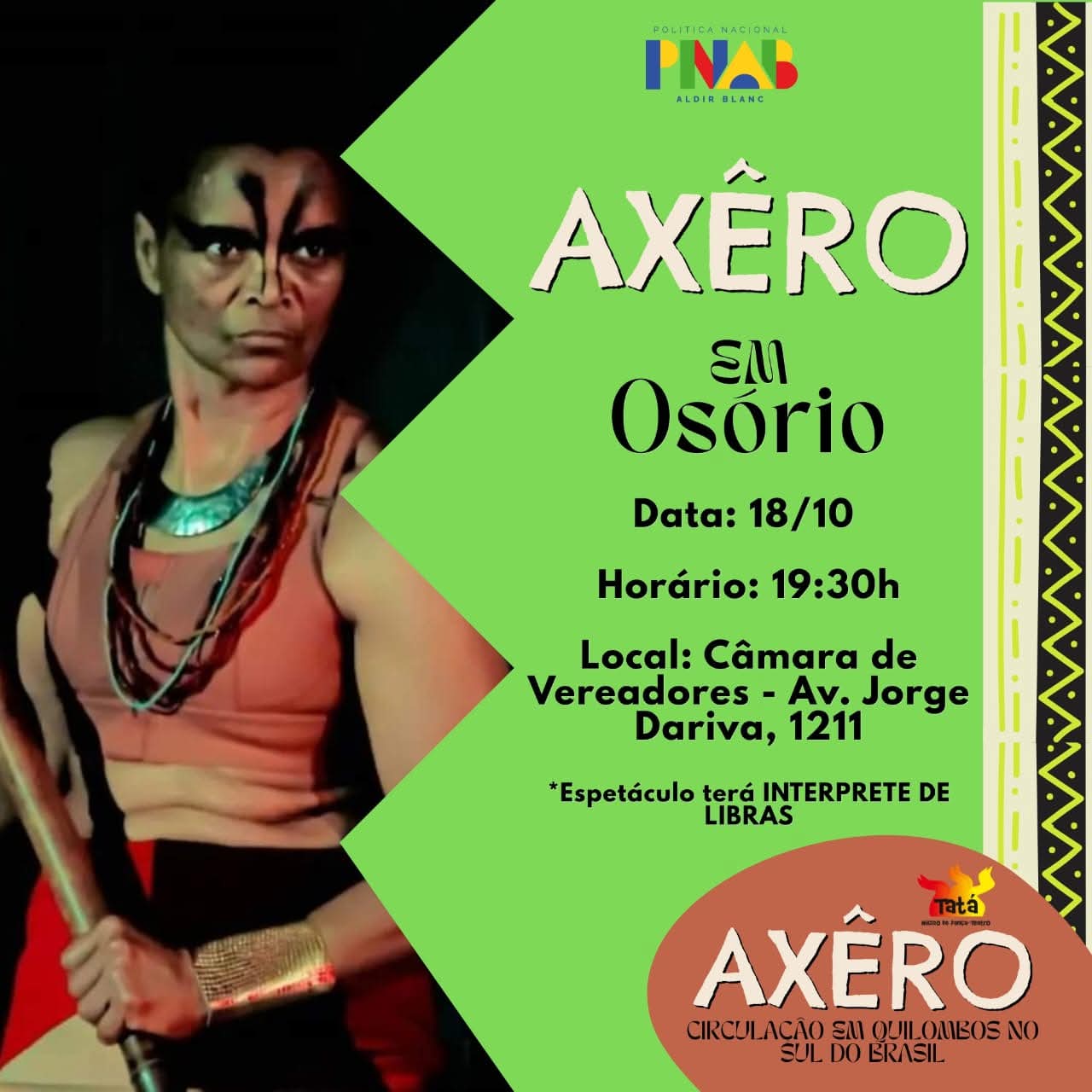 ESPETÁCULO “AXERÔ” SERÁ A ATRAÇÃO DESTE SÁBADO EM OSÓRIO