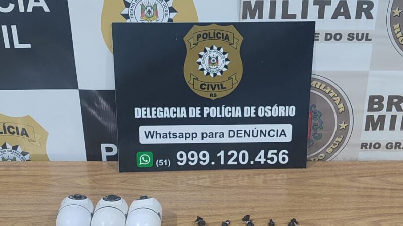 Ação conjunta entre BM e PC resulta em prisão de três pessoas por tráfico de drogas em Osório