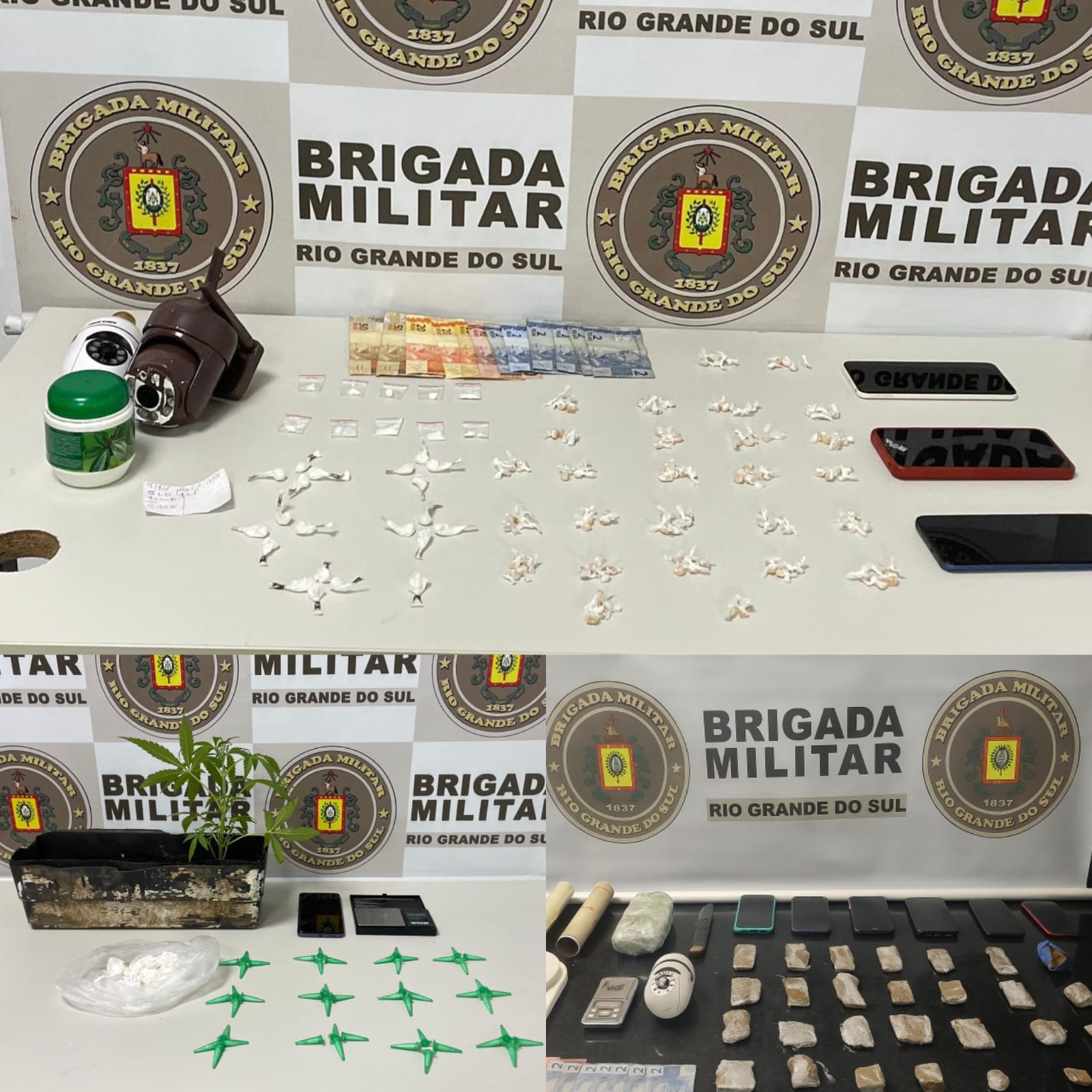 Brigada Militar realiza prisões por tráfico de drogas em Caraá e Cidreira