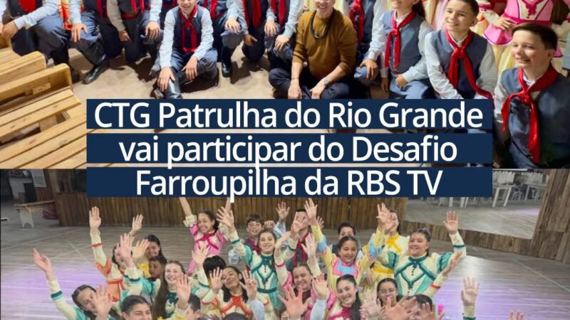 A invernada mirim do CTG Patrulha do Rio Grande vai representar Santo Antônio da Patrulha na 11ª temporada do Desafio Farroupilha da RBS TV