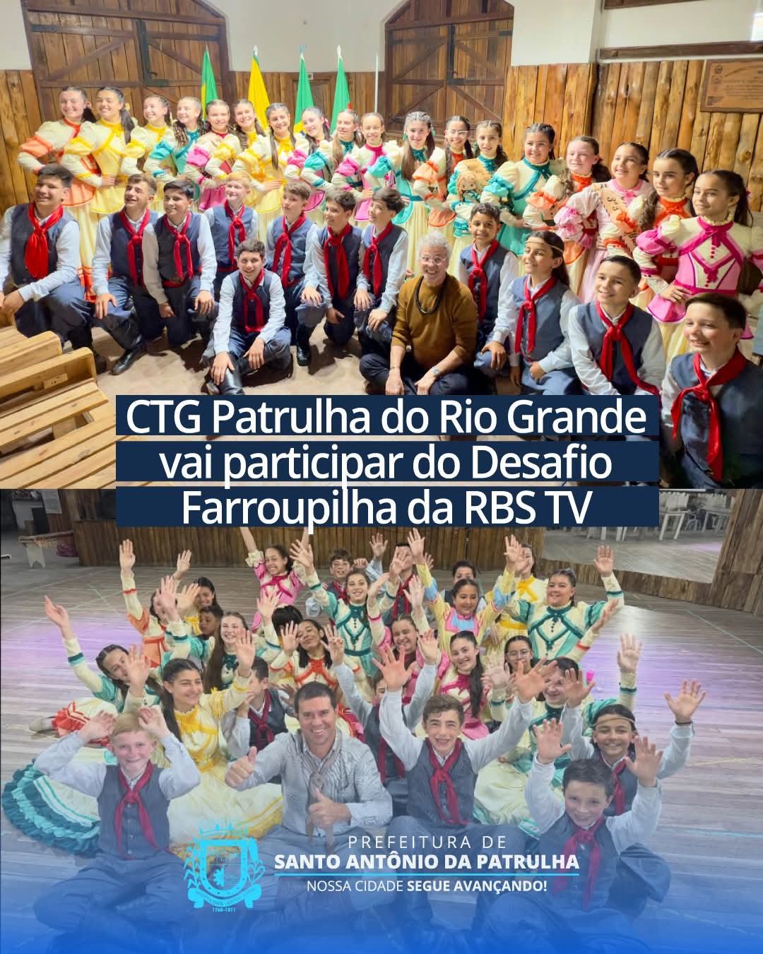A invernada mirim do CTG Patrulha do Rio Grande vai representar Santo Antônio da Patrulha na 11ª temporada do Desafio Farroupilha da RBS TV