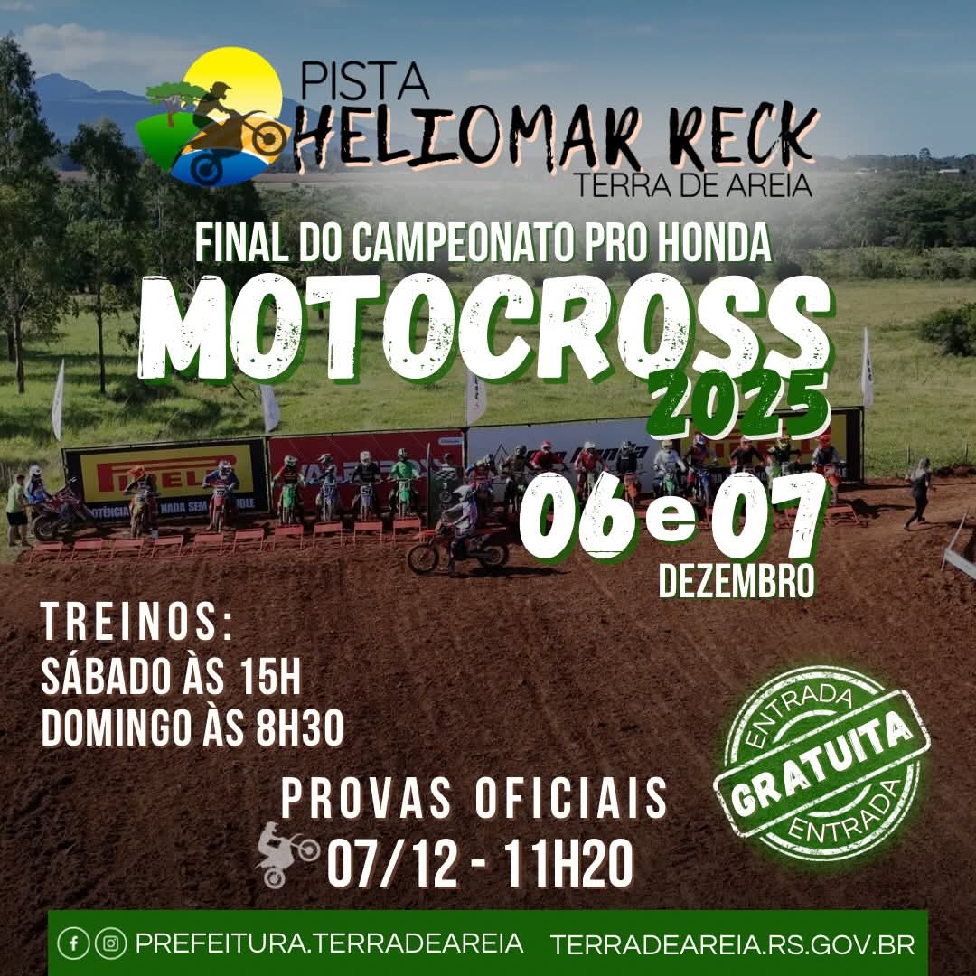 Final do Campeonato Pro Honda Motocross 2025 será realizada em Terra de Areia