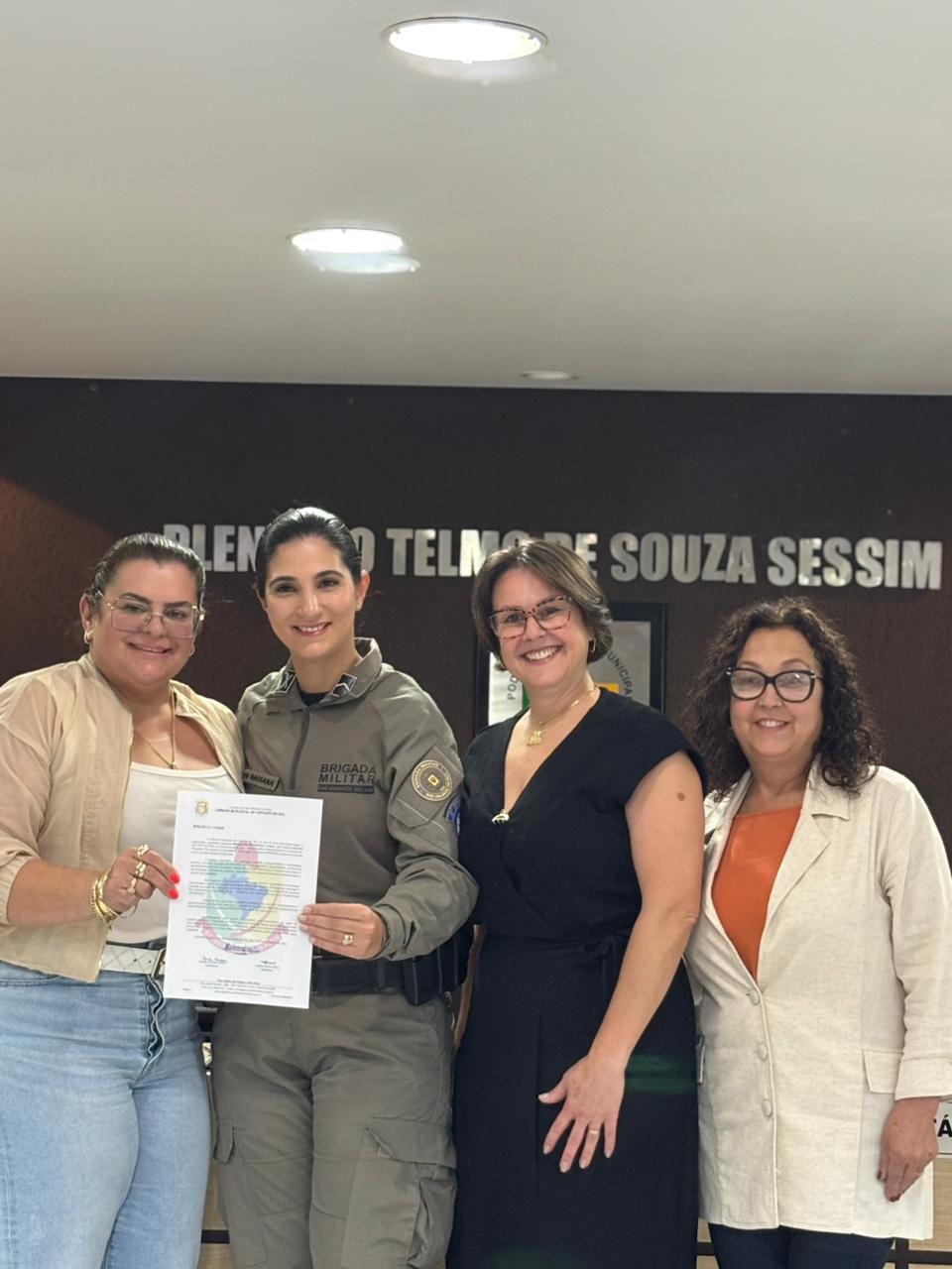 Soldado é agraciada com Moção de Aplausos pela Câmara de Vereadores de Capivari do Sul