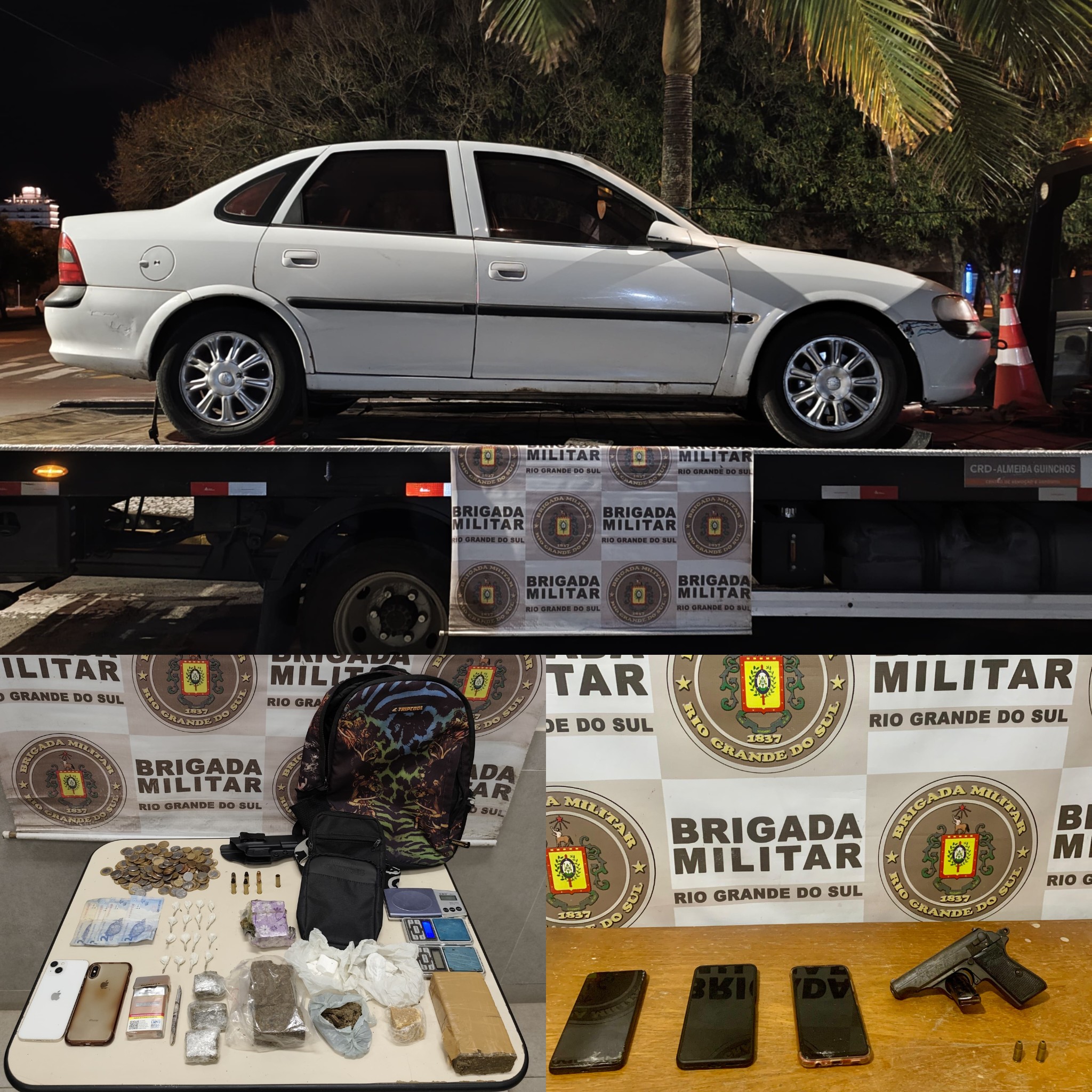 Brigada Militar prende três homens e apreende armas, drogas e munições em ações distintas no Litoral Norte