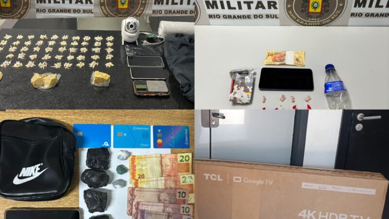 Brigada Militar realiza série de prisões por tráfico e furto no Litoral Norte no fim de semana