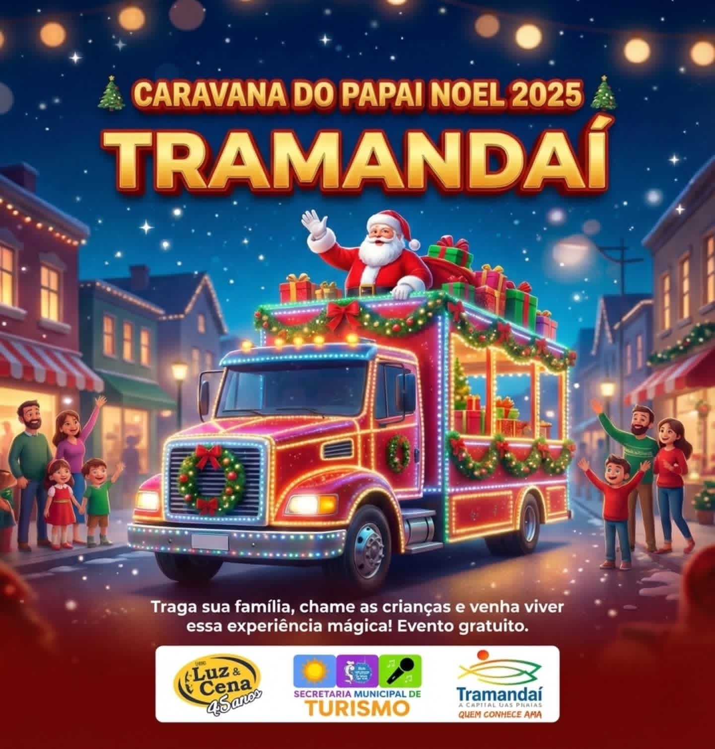 Caravana do Papai Noel 2025 levará magia do Natal às ruas de Tramandaí