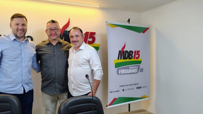 Vereador Gabriel Diedrich é eleito para a diretoria estadual da Associação de Vereadores do MDB-RS