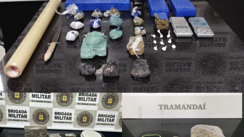 Em menos de 24 horas, Brigada Militar prende cinco pessoas e apreende quase 3 kg de drogas em Tramandaí