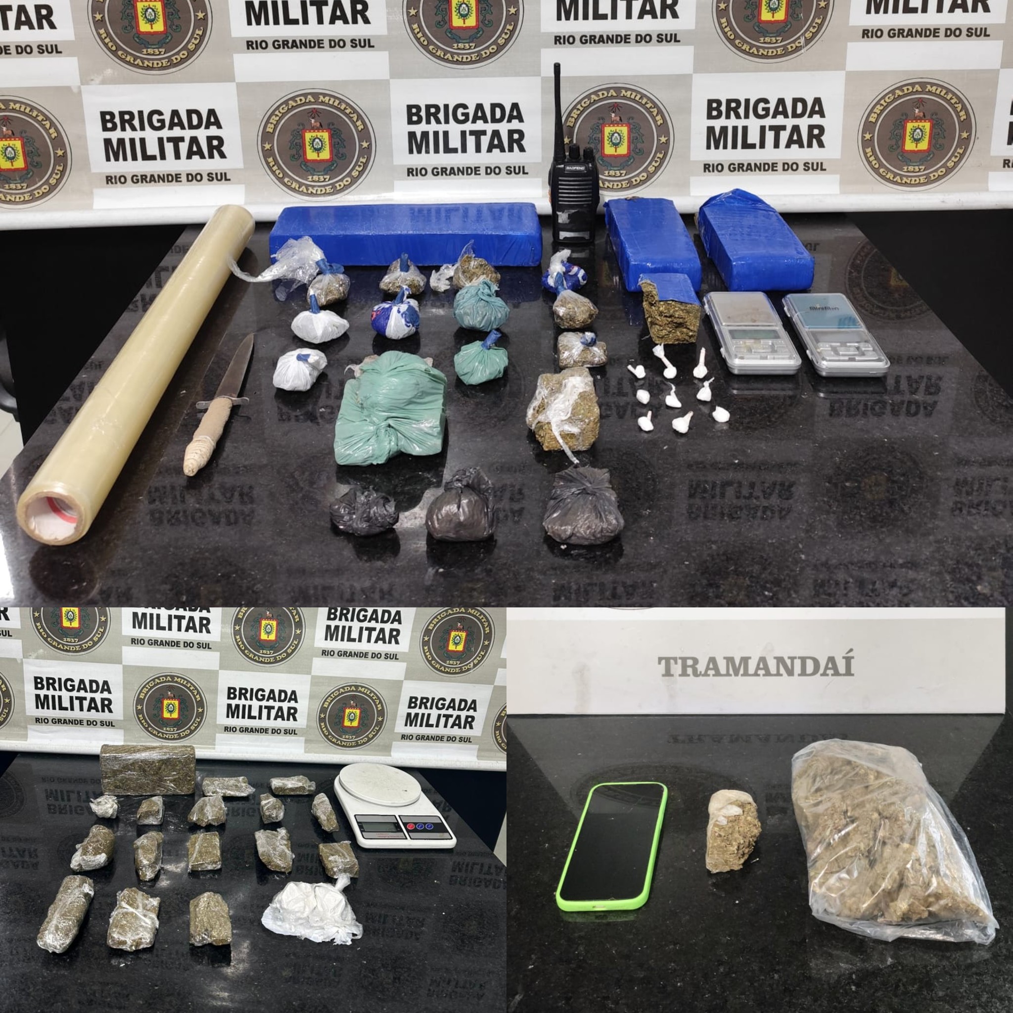 Em menos de 24 horas, Brigada Militar prende cinco pessoas e apreende quase 3 kg de drogas em Tramandaí