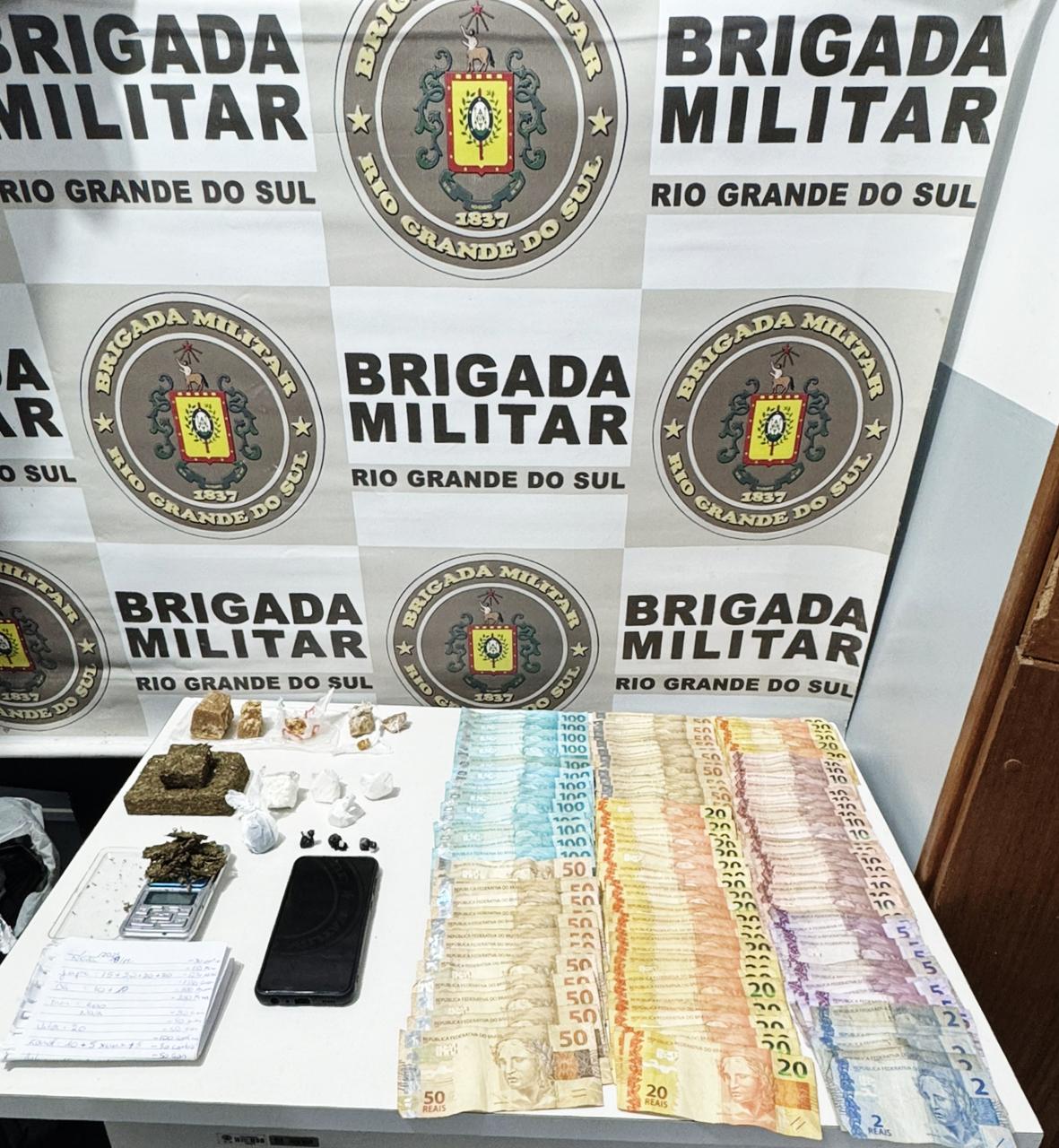 Operações da Brigada Militar resultam em prisões por drogas e crimes patrimoniais em Osório