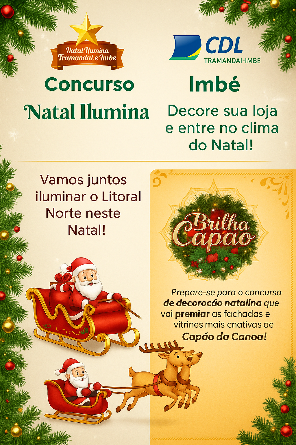 Capão da Canoa e Imbé lançam concursos natalinos com inscrições abertas e premiação para fachadas decoradas