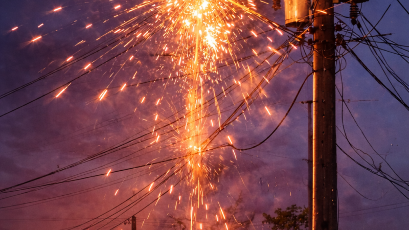 CEEE Equatorial reforça alerta sobre riscos do uso de fogos de artifício próximo à rede elétrica