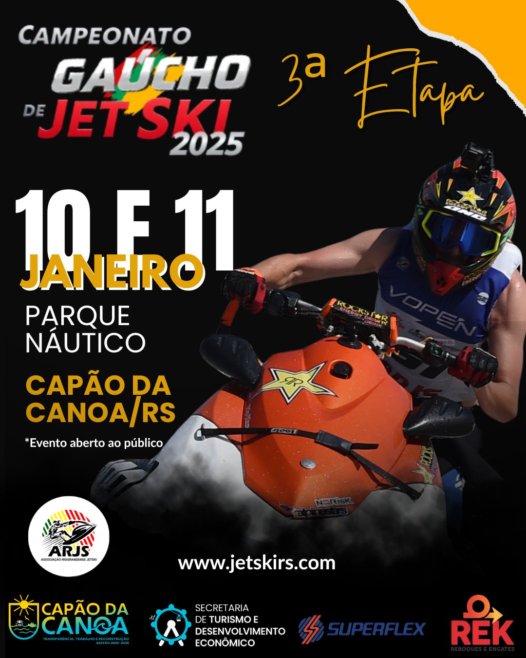 Campeonato Gaúcho de Jet Ski chega a Capão da Canoa com espetáculo de velocidade e adrenalina