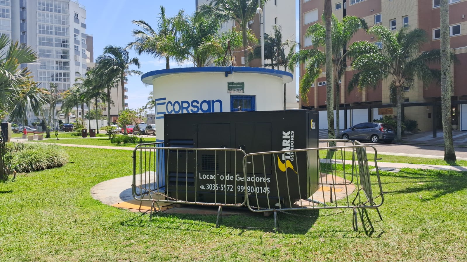 Corsan mantém operação nas estações de bombeamento de esgoto e nos sistemas de captação e tratamento de água com o uso de geradores em Torres