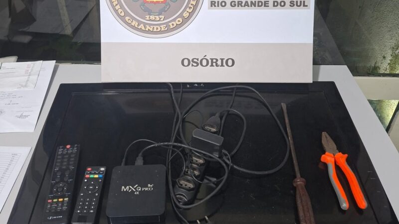 BM prende homem com material furtado após arrombamento de residência em Osório