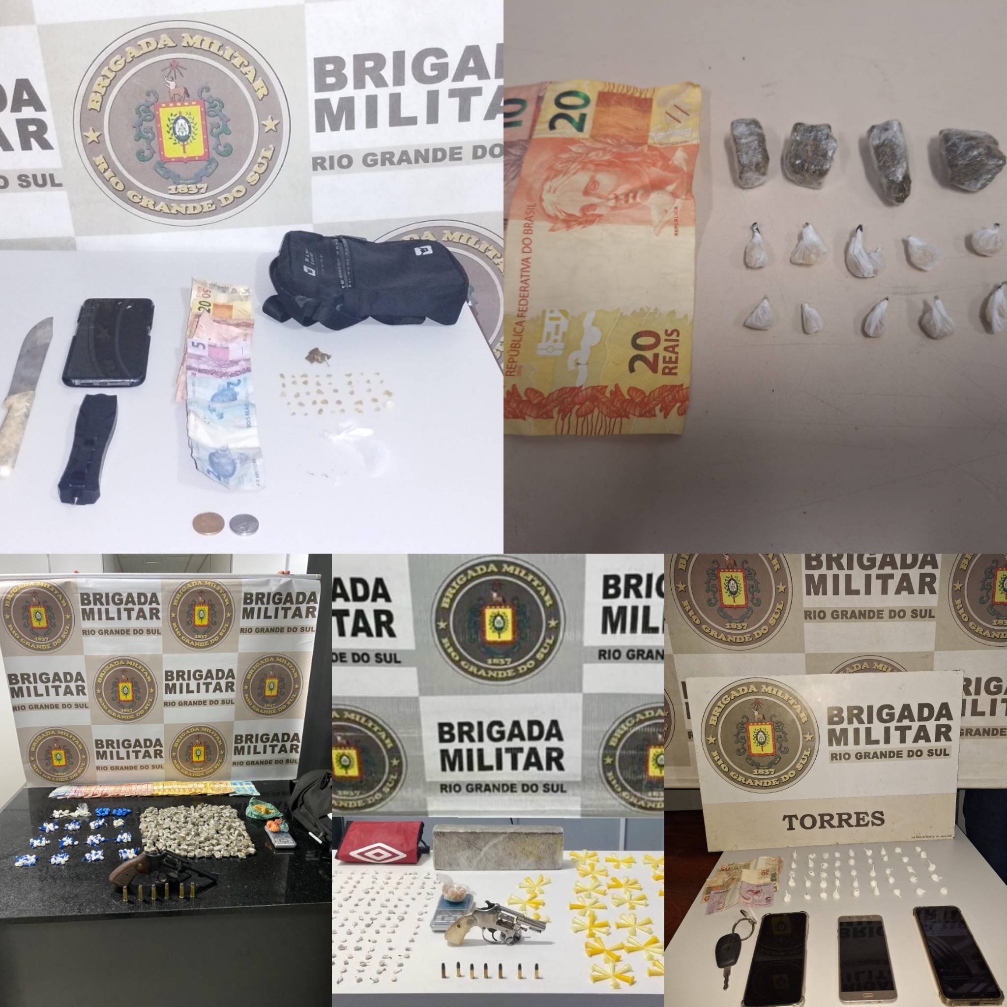 Ações da Brigada Militar resultam em prisões por tráfico de drogas e apreensão de armas no Litoral Norte