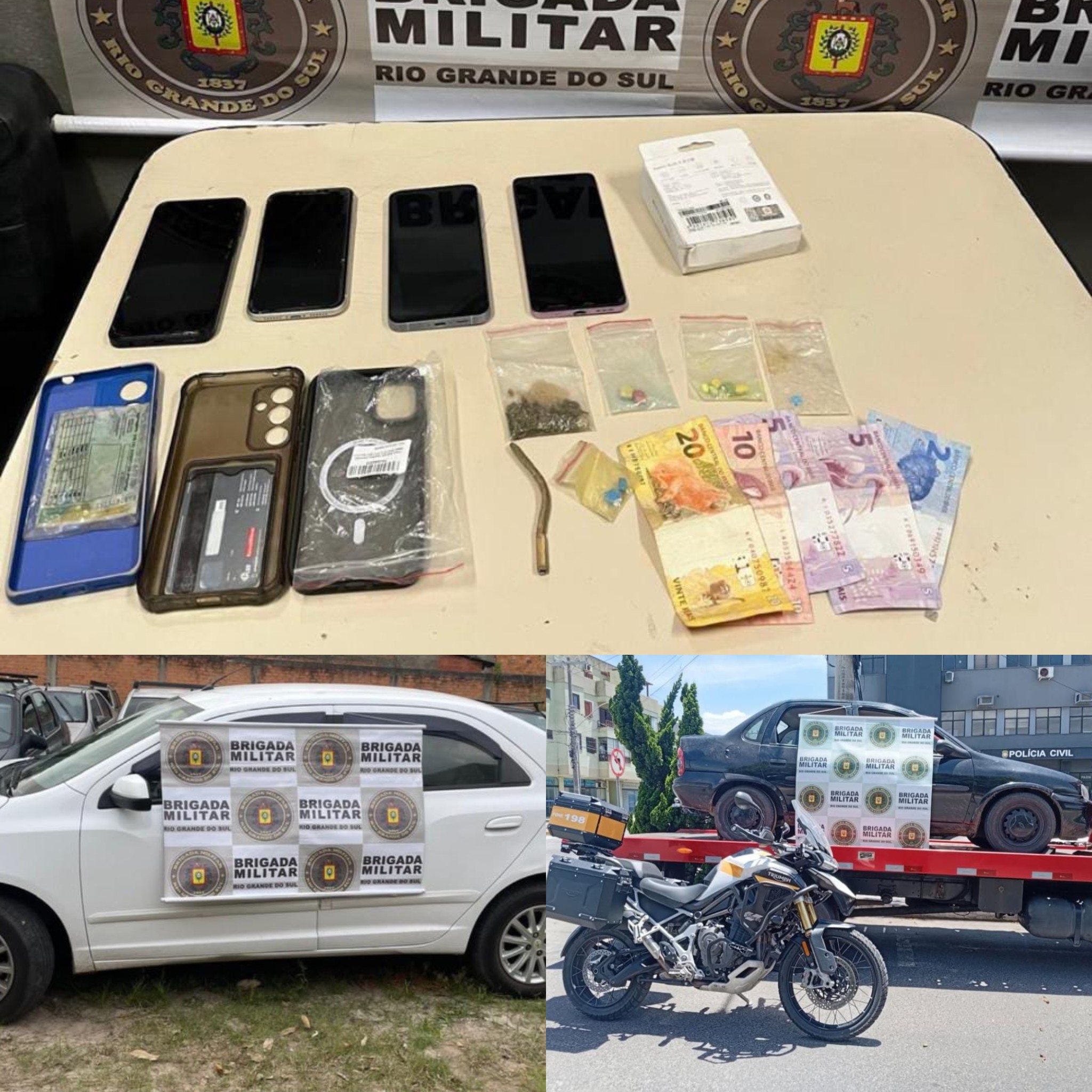 Brigada Militar prende quatro pessoas por tráfico e adulteração de veículo no Litoral Norte