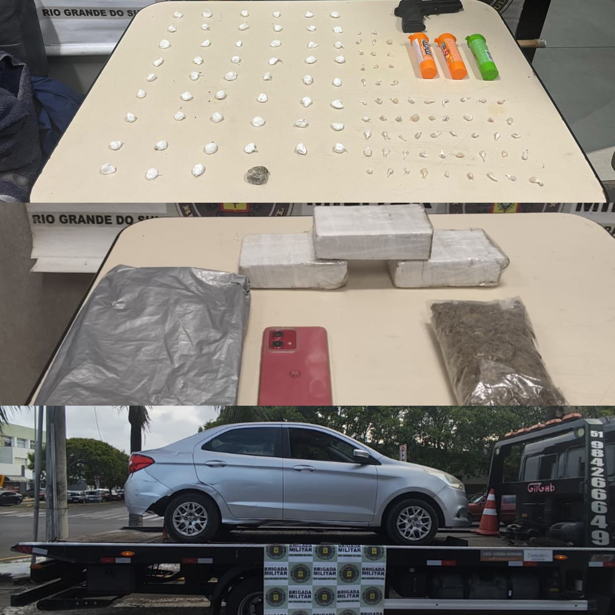 Brigada Militar prende dois homens e apreende um menor por tráfico de drogas em Capão da Canoa