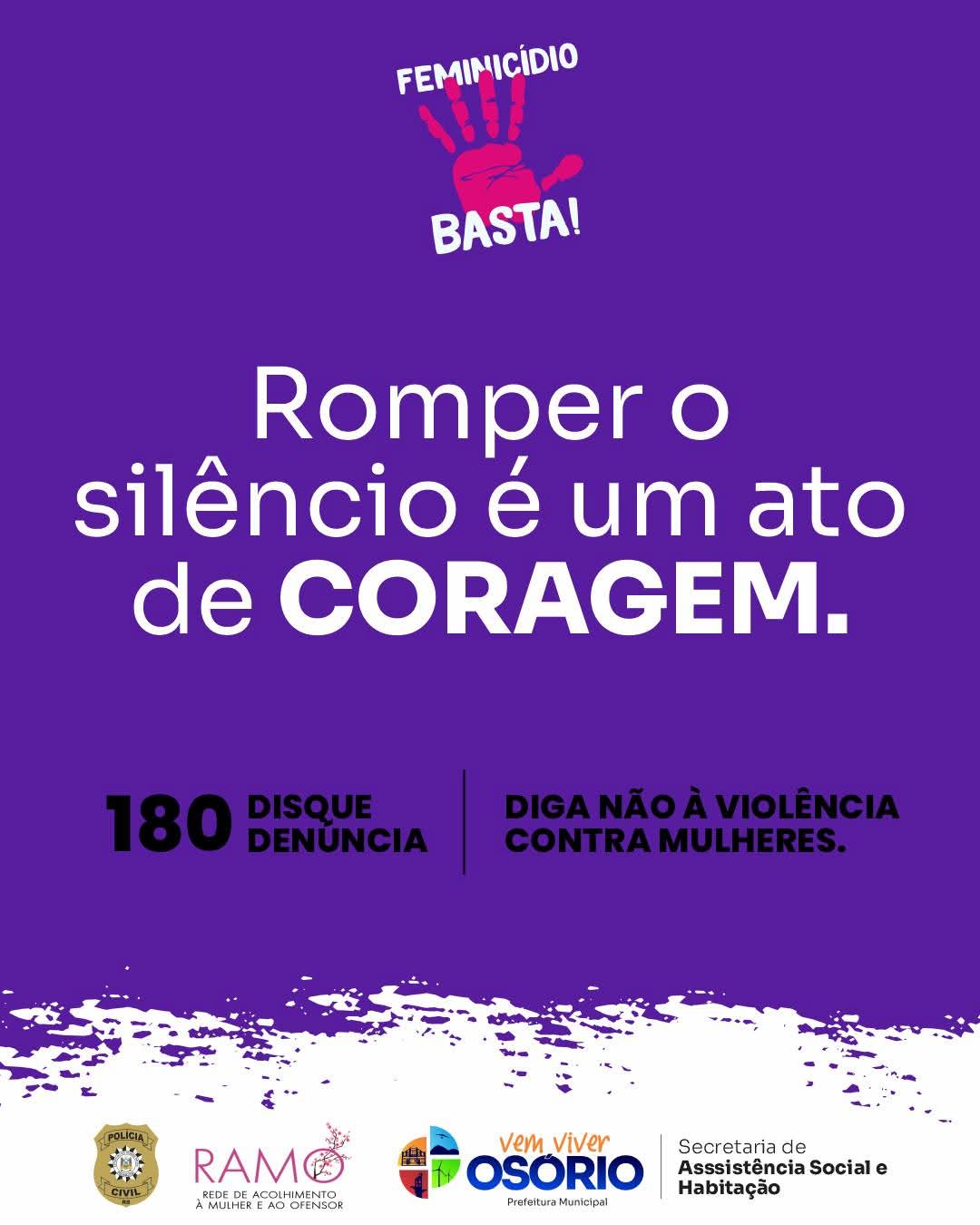 BLITZ DE CONSCIENTIZAÇÃO CONTRA A VIOLÊNCIA À MULHER SERÁ REALIZADA DURANTE O CARNAVAL EM OSÓRIO
