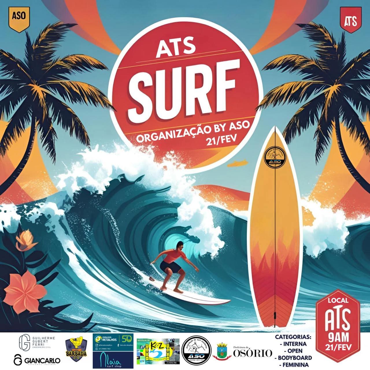 CAMPEONATO ATS SURF VAI REUNIR ESPORTISTAS NESTE SÁBADO EM ATLÂNTIDA SUL