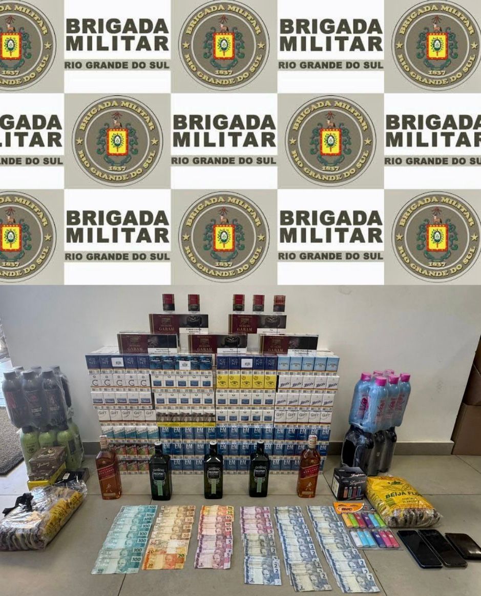 Brigada Militar apreende 1.165 maços de cigarros e prende dois homens por contrabando em Cidreira
