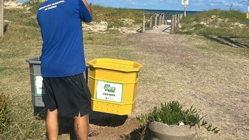 Secretaria Municipal de Meio Ambiente e Gestão Territorial instala lixeiras e contêineres em Atlântida Sul e no centro de Osório