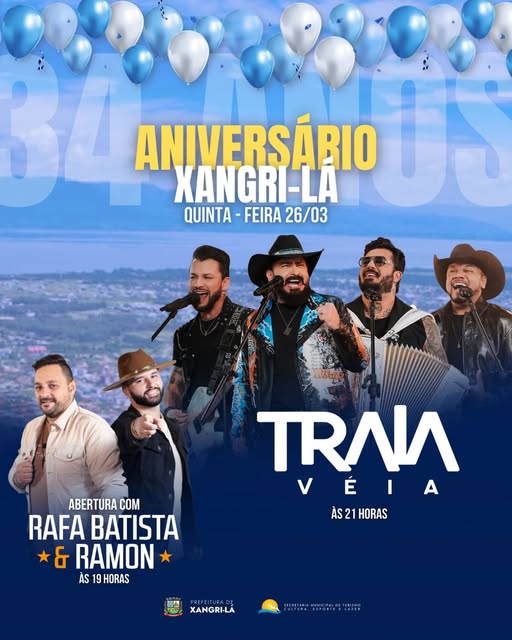 Xangri-Lá celebra 34 anos de emancipação com programação especial e shows gratuitos