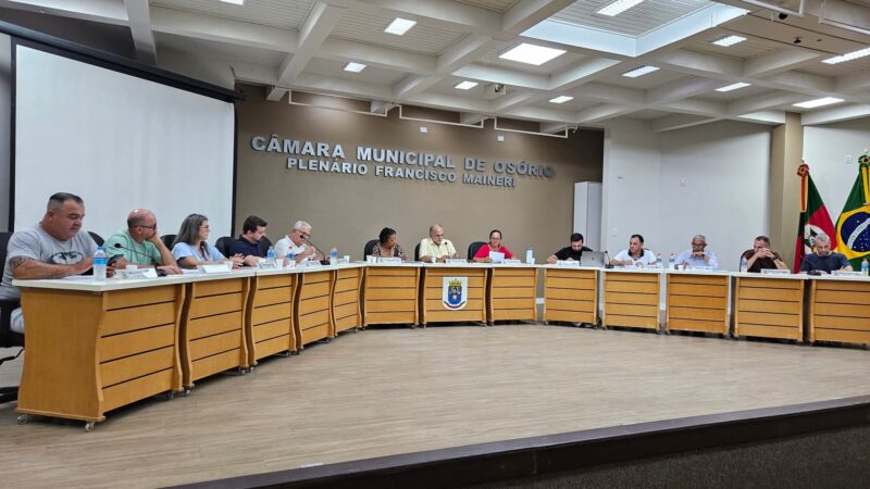 Câmara de Osório aprova projetos de lei e indicações em sessão ordinária