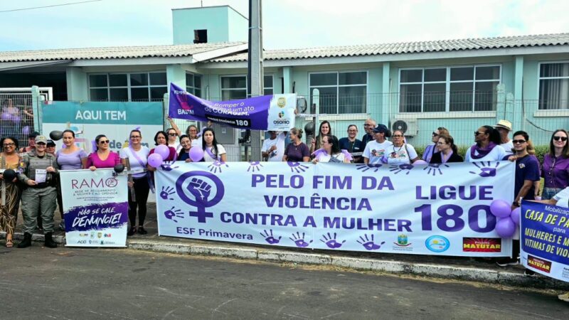 Brigada Militar participa de caminhada de conscientização contra a violência à mulher em Osório