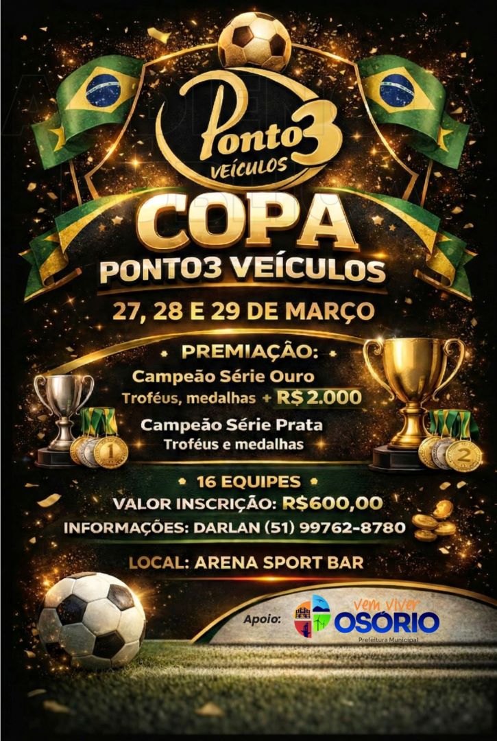 COPA PONTO3 VEÍCULOS MOVIMENTA O ESPORTE EM OSÓRIO