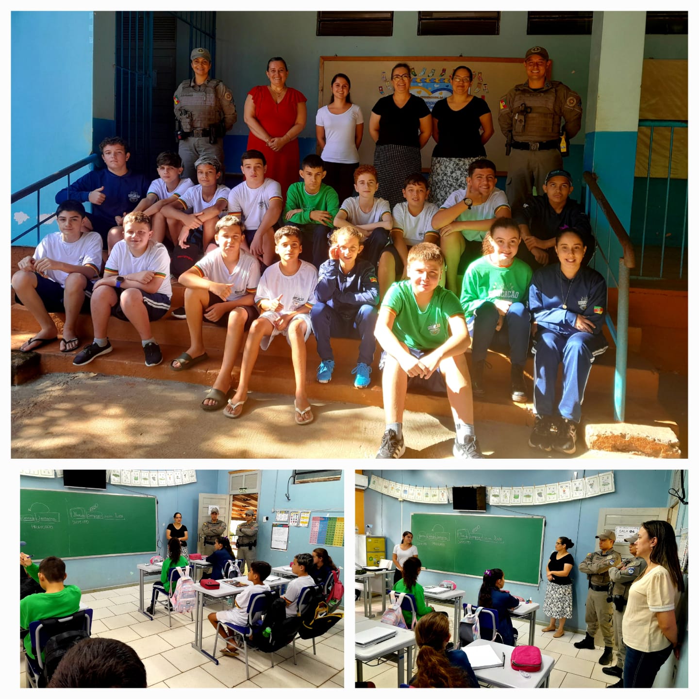 E.E.E.F ARROIO DO CARVALHO RECEBE VISITA DA BRIGADA MILITAR