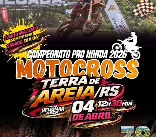 Terra de Areia recebe Campeonato Pro Honda de Motocross neste sábado