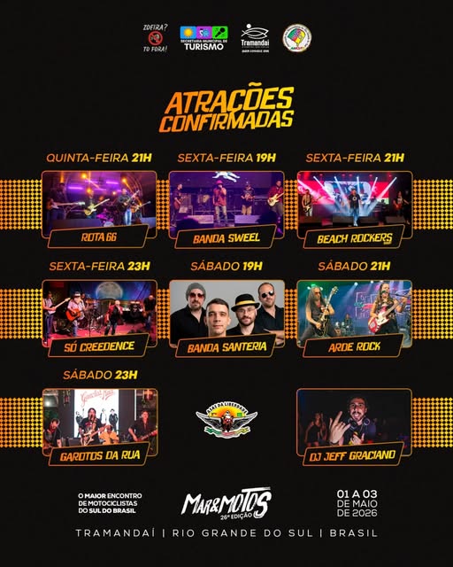6º Mar & Motos divulga programação de shows para a edição 2026