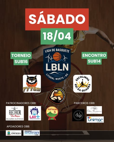 MUNICÍPIO DE OSÓRIO VAI SEDIAR JOGOS DA LIGA DE BASQUETE DO LITORAL NORTE NESTE SÁBADO E DOMINGO